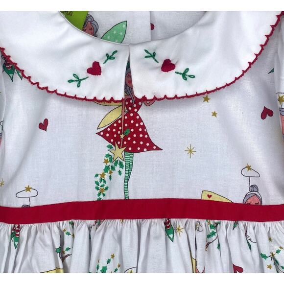 LE' ZA ME White Christmas Fairies Dress w/Embroidered Collar NWT Girls 2T - Picture 2 of 5